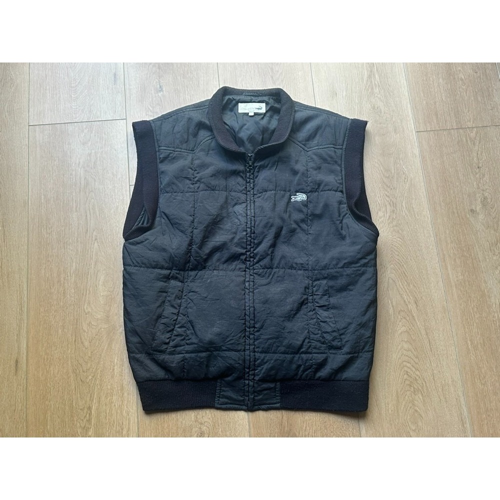 Vintage Crocodile International Light Puffer Vest Golf Black Faded Size L (44)